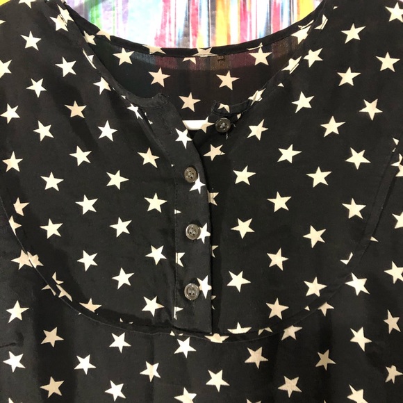 J. Crew black silk dress white stars - Picture 3 of 8